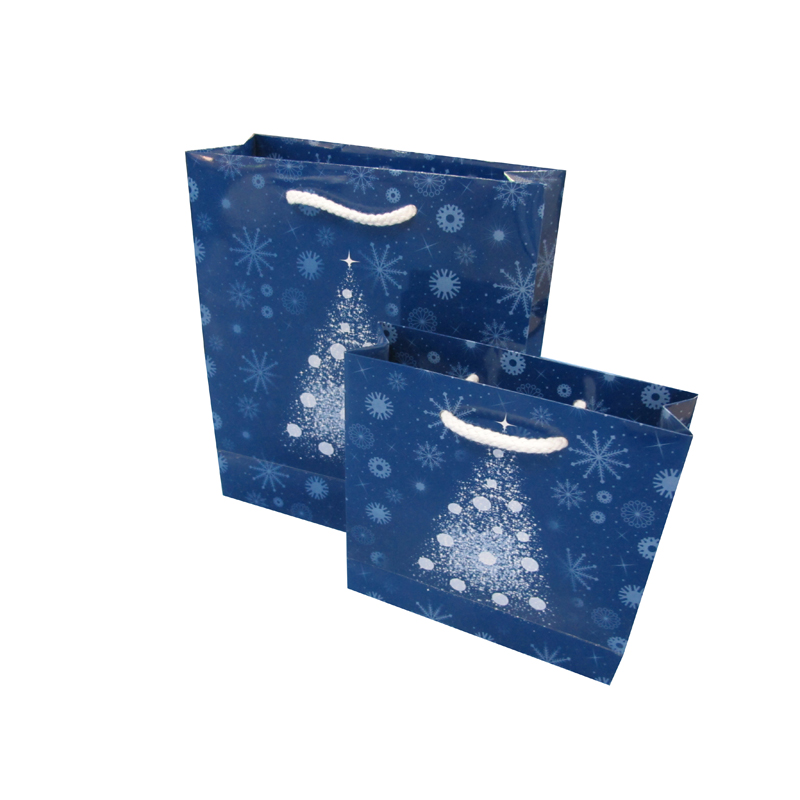 Wholesale Eco-Friendly Snowflake Custom Gift Paper Bags with Handles